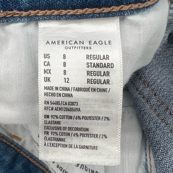 American Eagle Outfitters Hi Rise Distressed Crop Denim Jeggings Size 8 Women’s - Picture 4 of 6